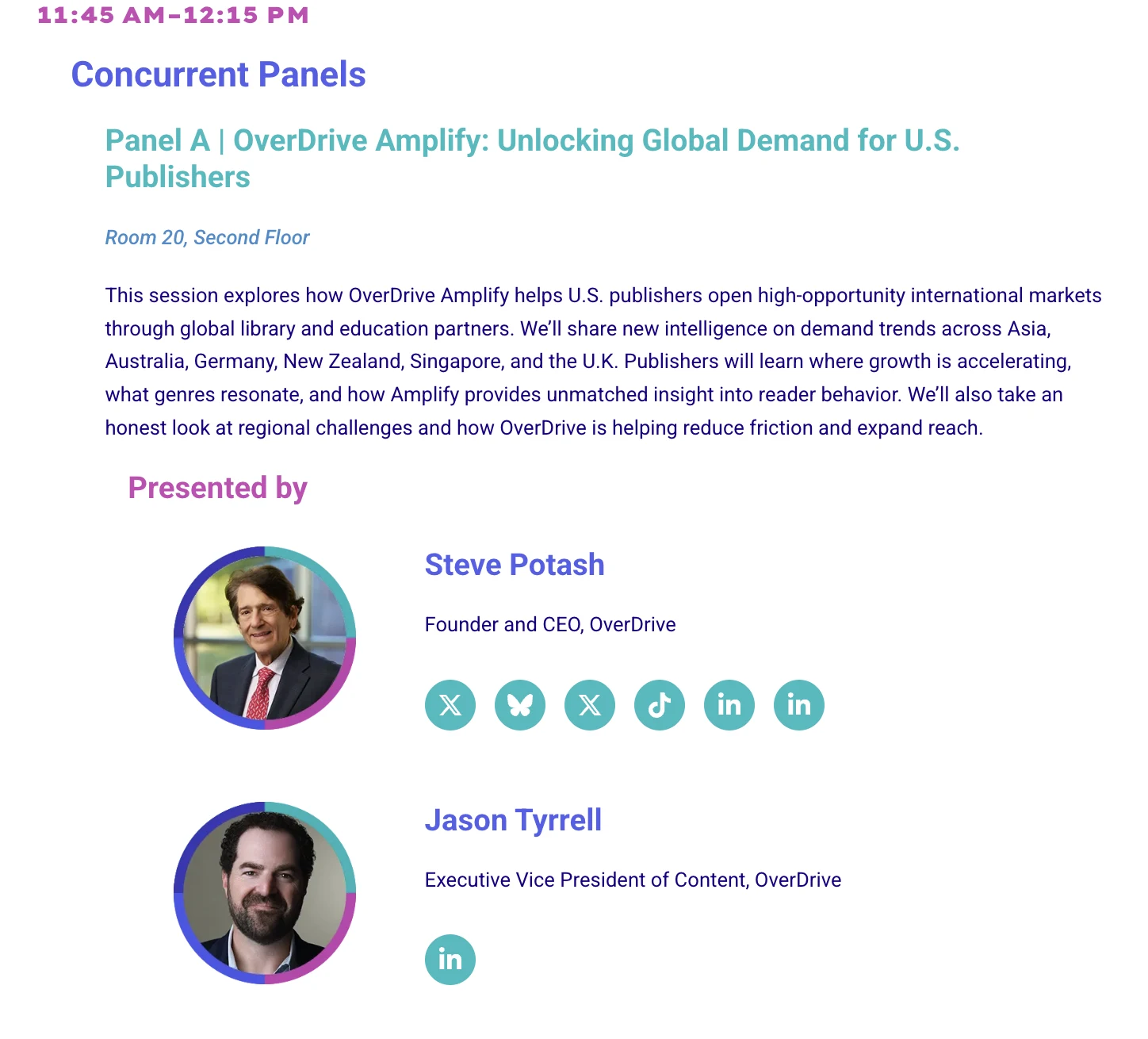 OverDrive's sponsored Publishers Weekly panel announcing Amplify, its patron reading-data product.
